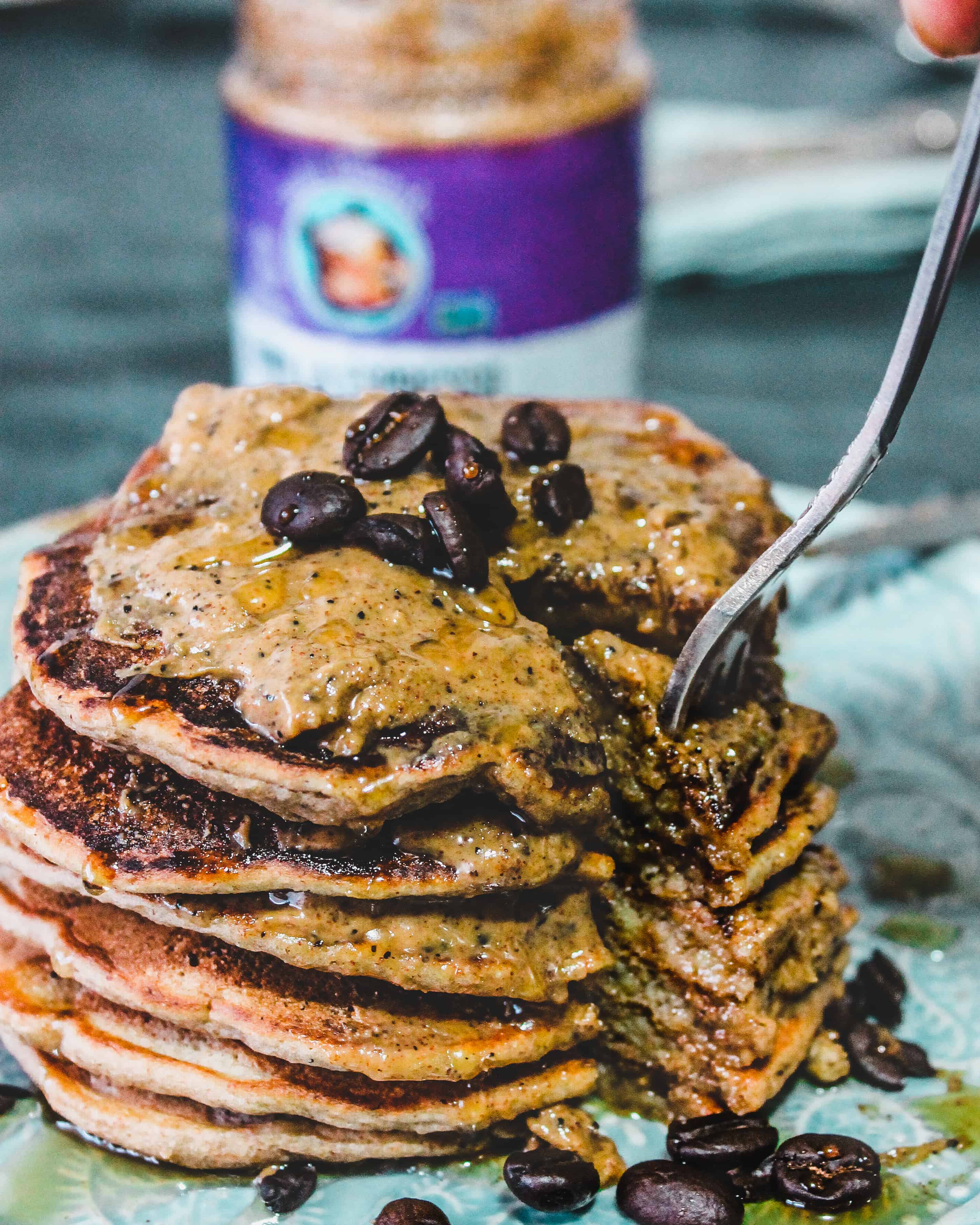 Vegan Almond Espresso Pancakes