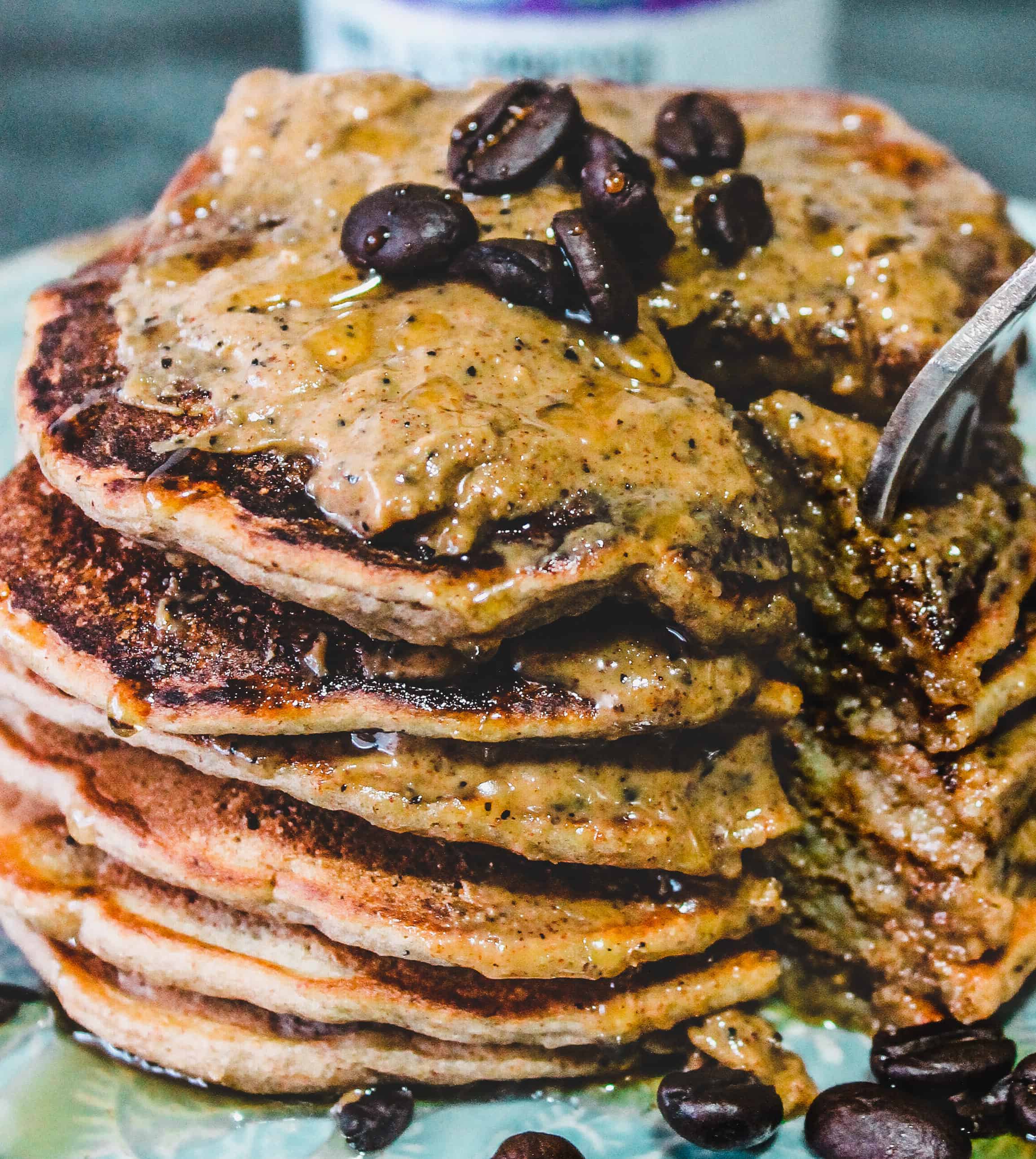 Vegan Almond Espresso Pancakes 