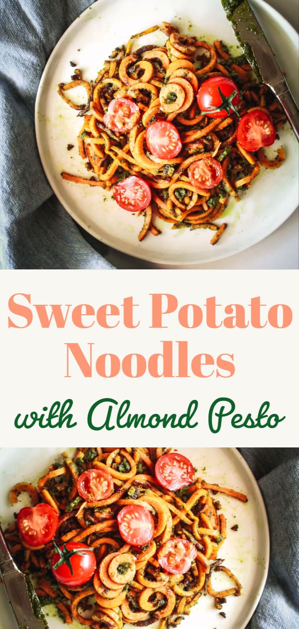 Sweet Potato Noodles with Almond Pesto