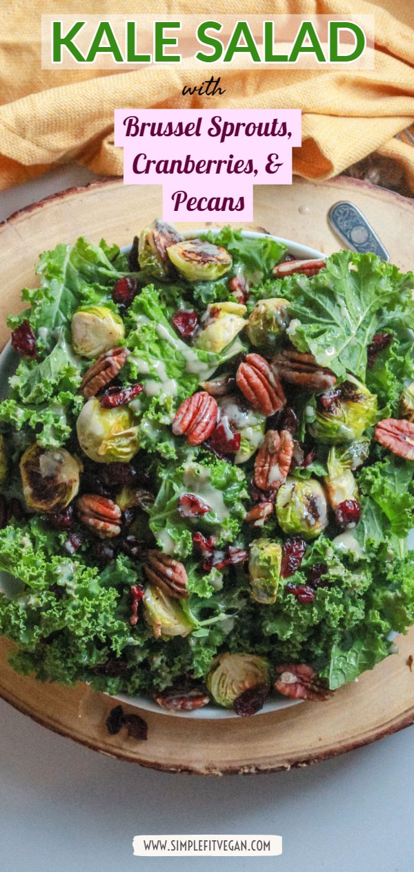 Kale Salad with Brussel Sprouts, Cranberries, and Pecans