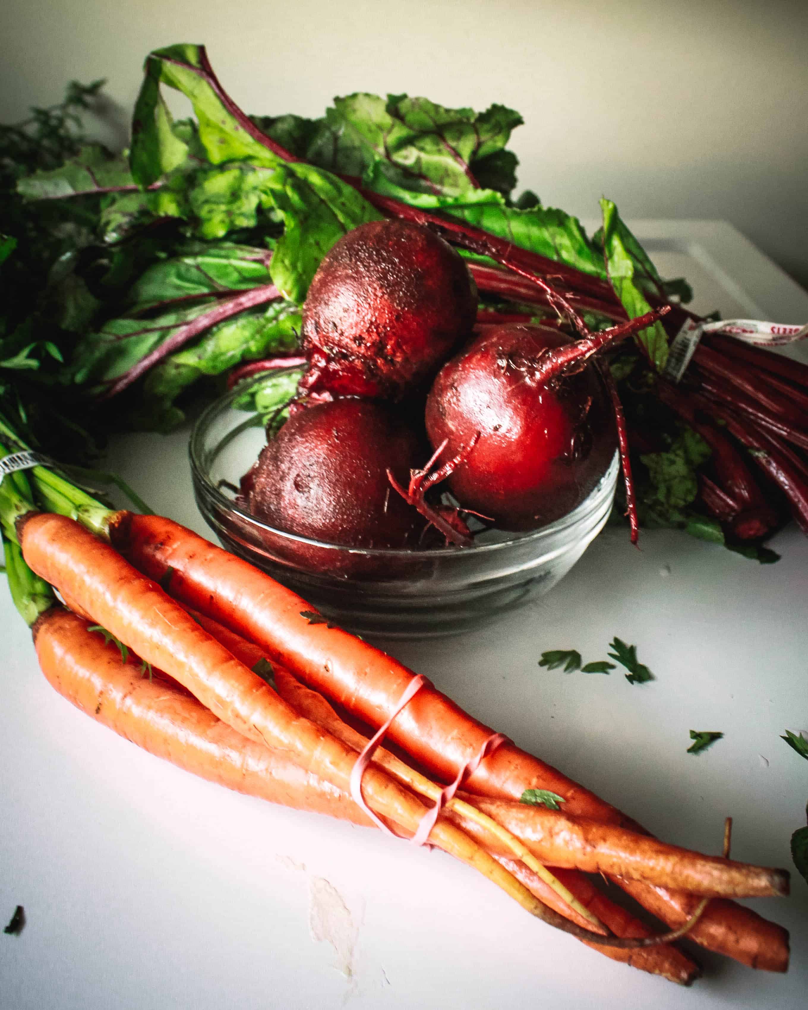 Beets and Carrots on the table