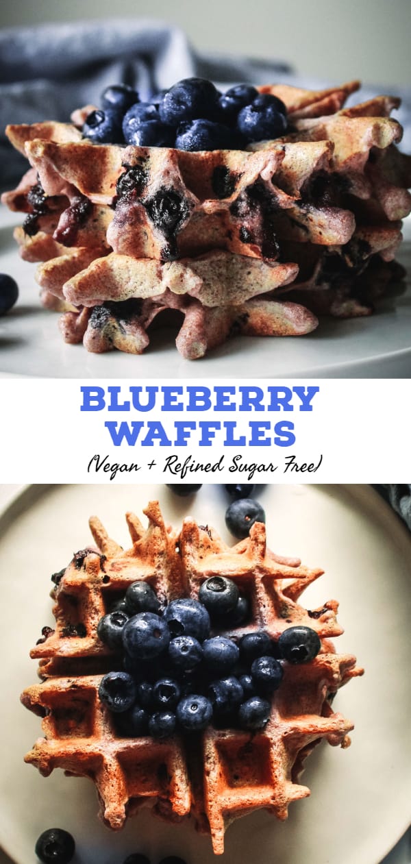 Blueberry Waffles (Vegan and Refined Sugar Free)