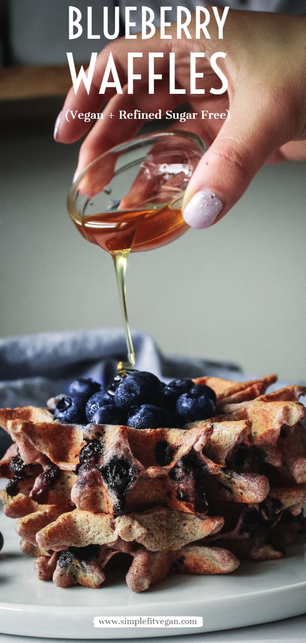 Blueberry Waffles (Vegan and Refined Sugar Free)