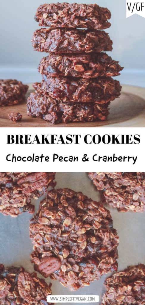 Chocolate Pecan & Cranberry Breakfast Cookies
