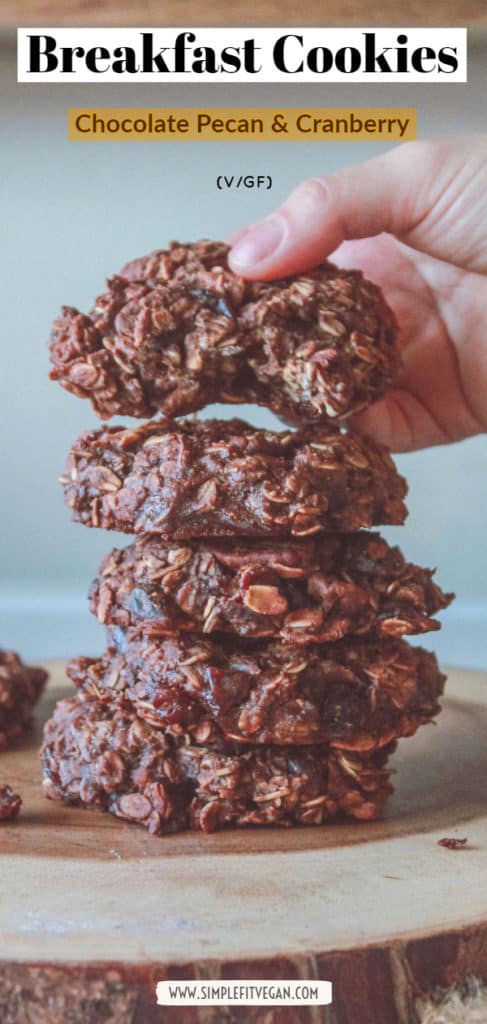 Chocolate Pecan & Cranberry Breakfast Cookies