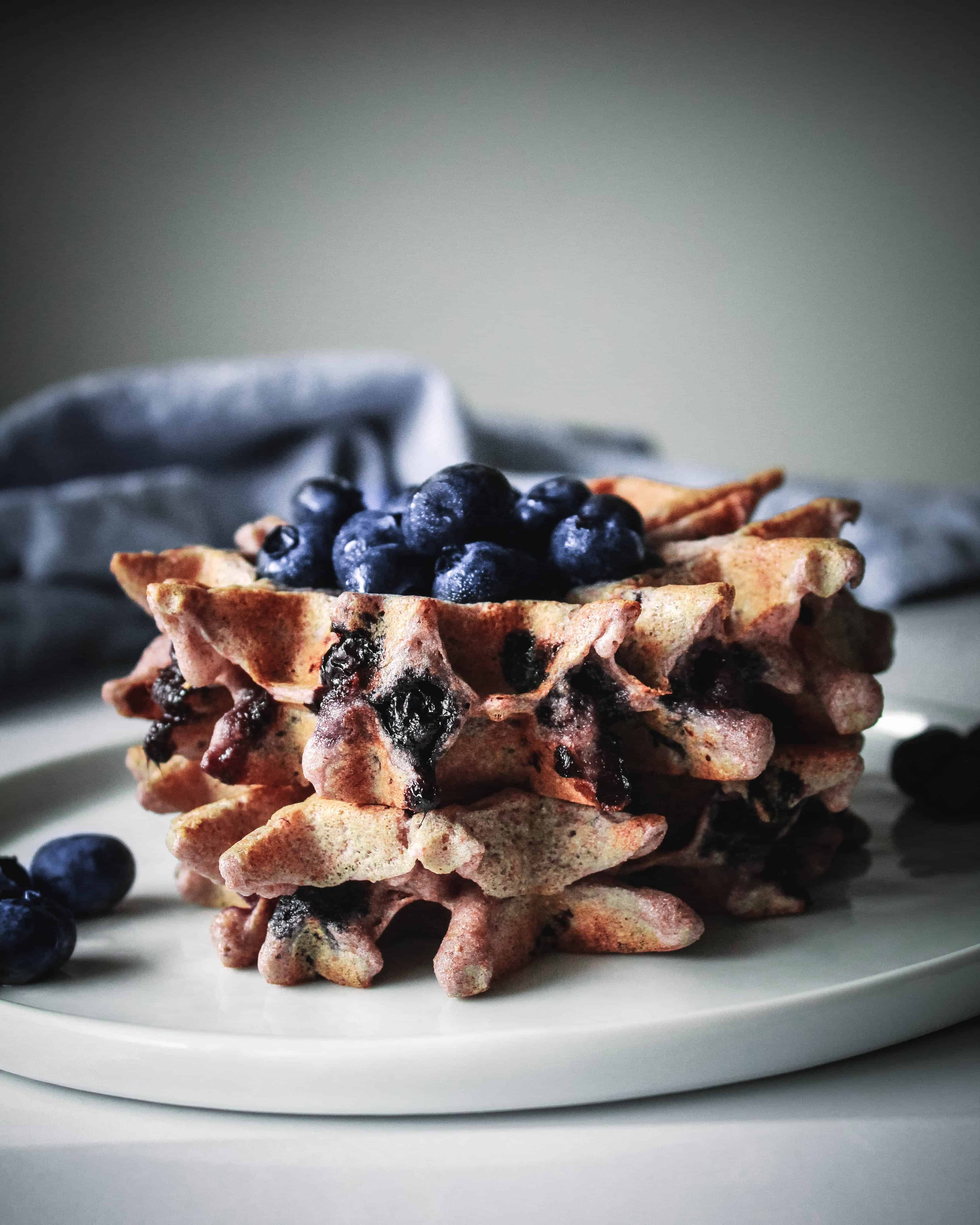 Blueberry Waffles (Vegan and Refined Sugar Free)