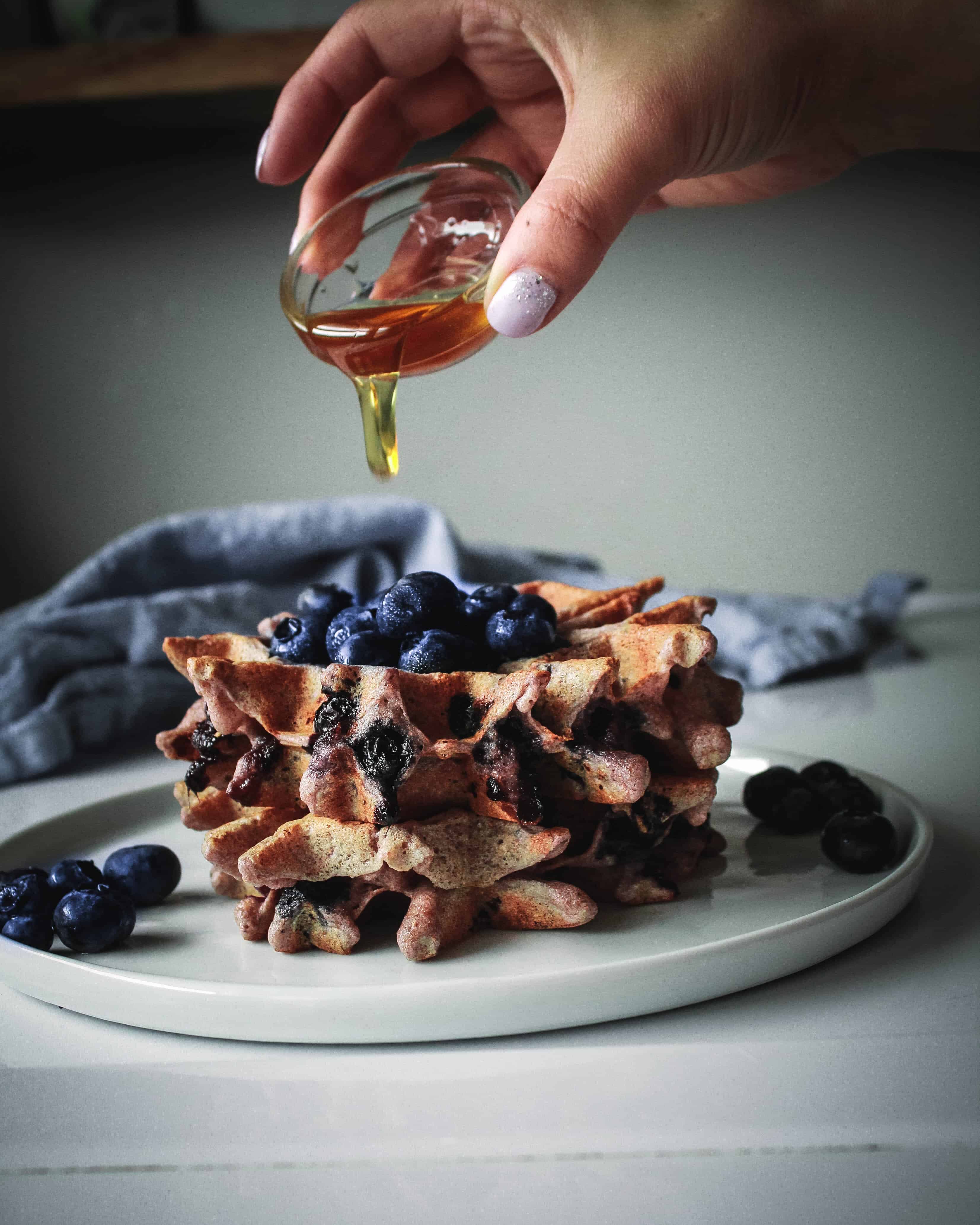 Blueberry Waffles (Vegan and Refined Sugar Free)