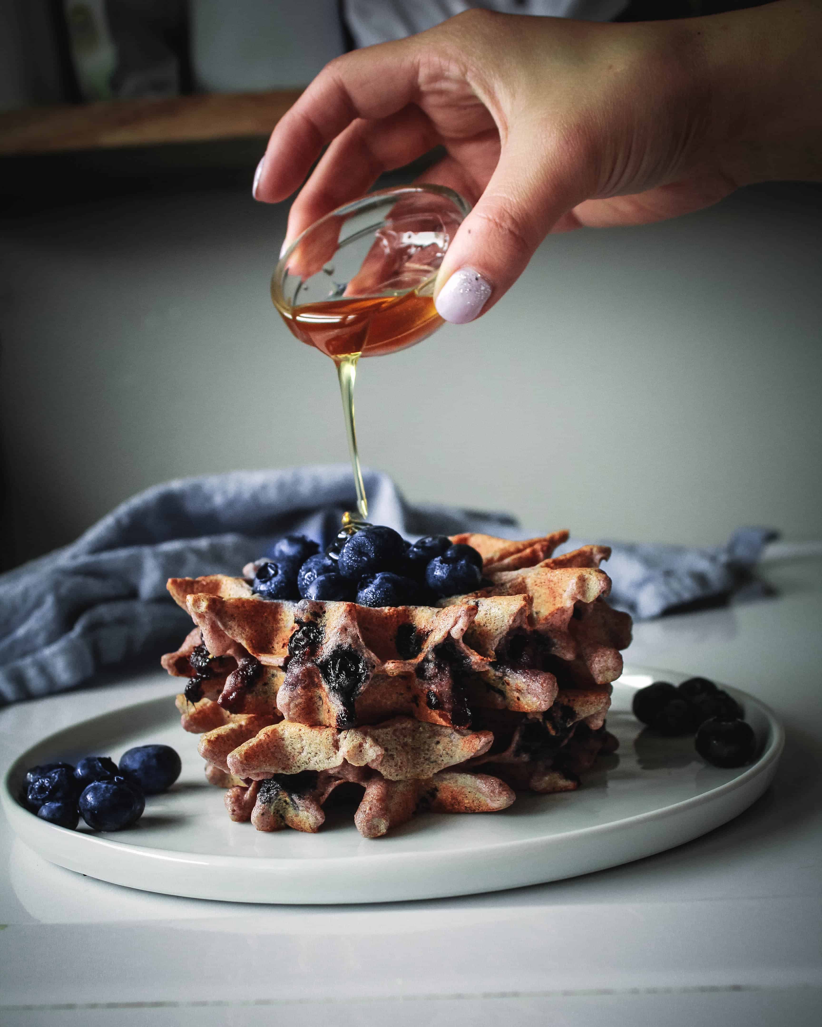 Blueberry Waffles (Vegan and Refined Sugar Free)