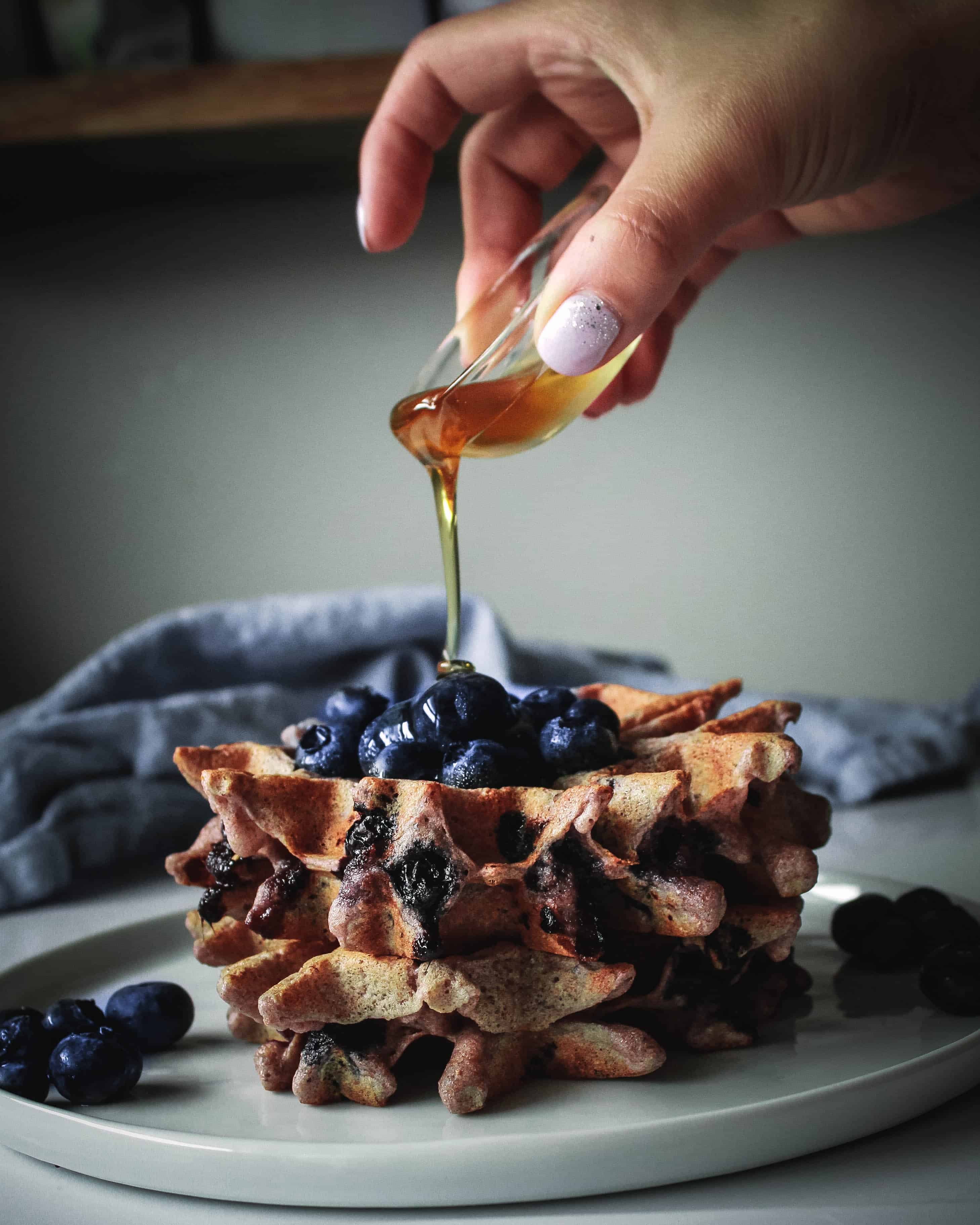 Blueberry Waffles (Vegan and Refined Sugar Free)