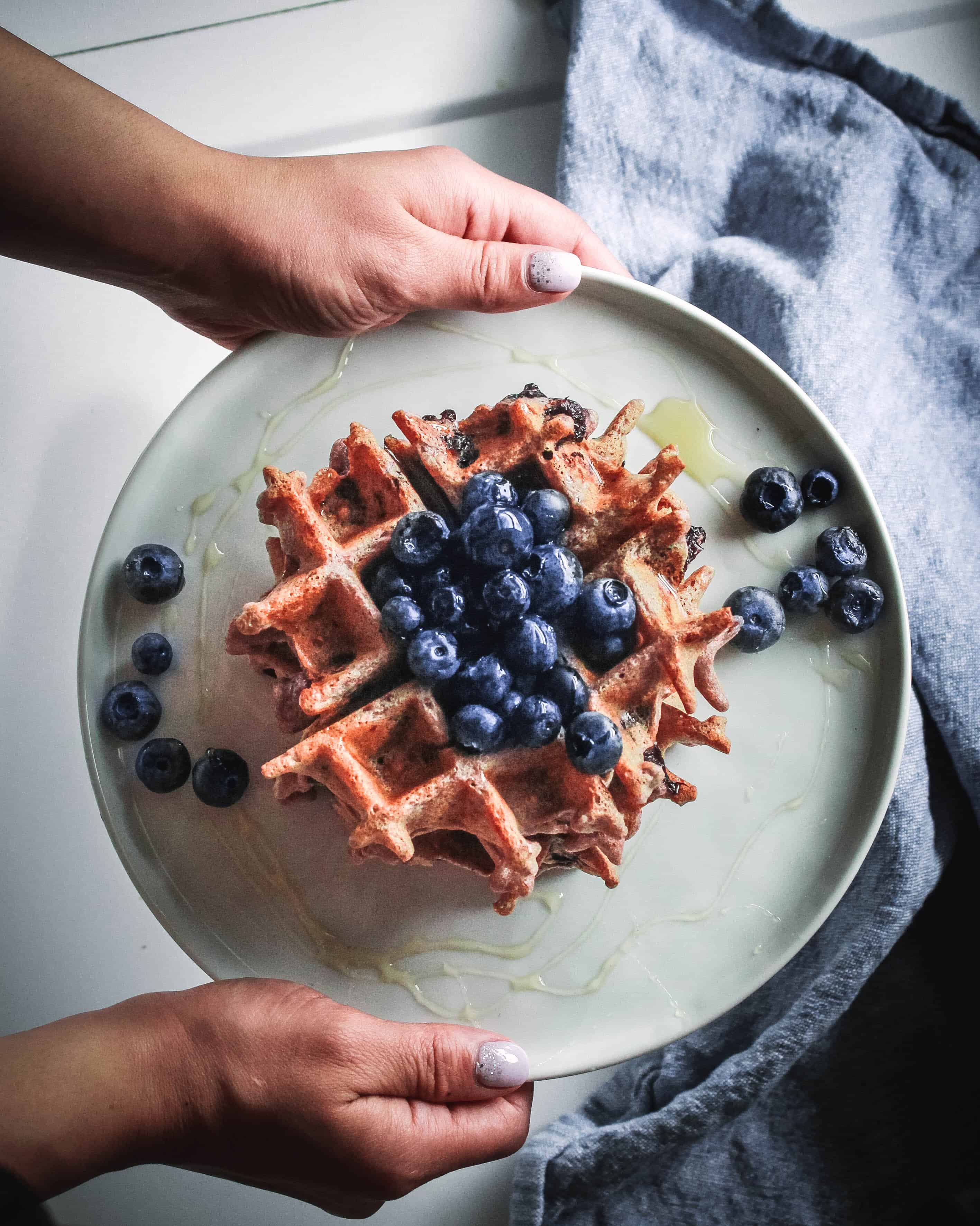 Blueberry Waffles (Vegan and Refined Sugar Free)