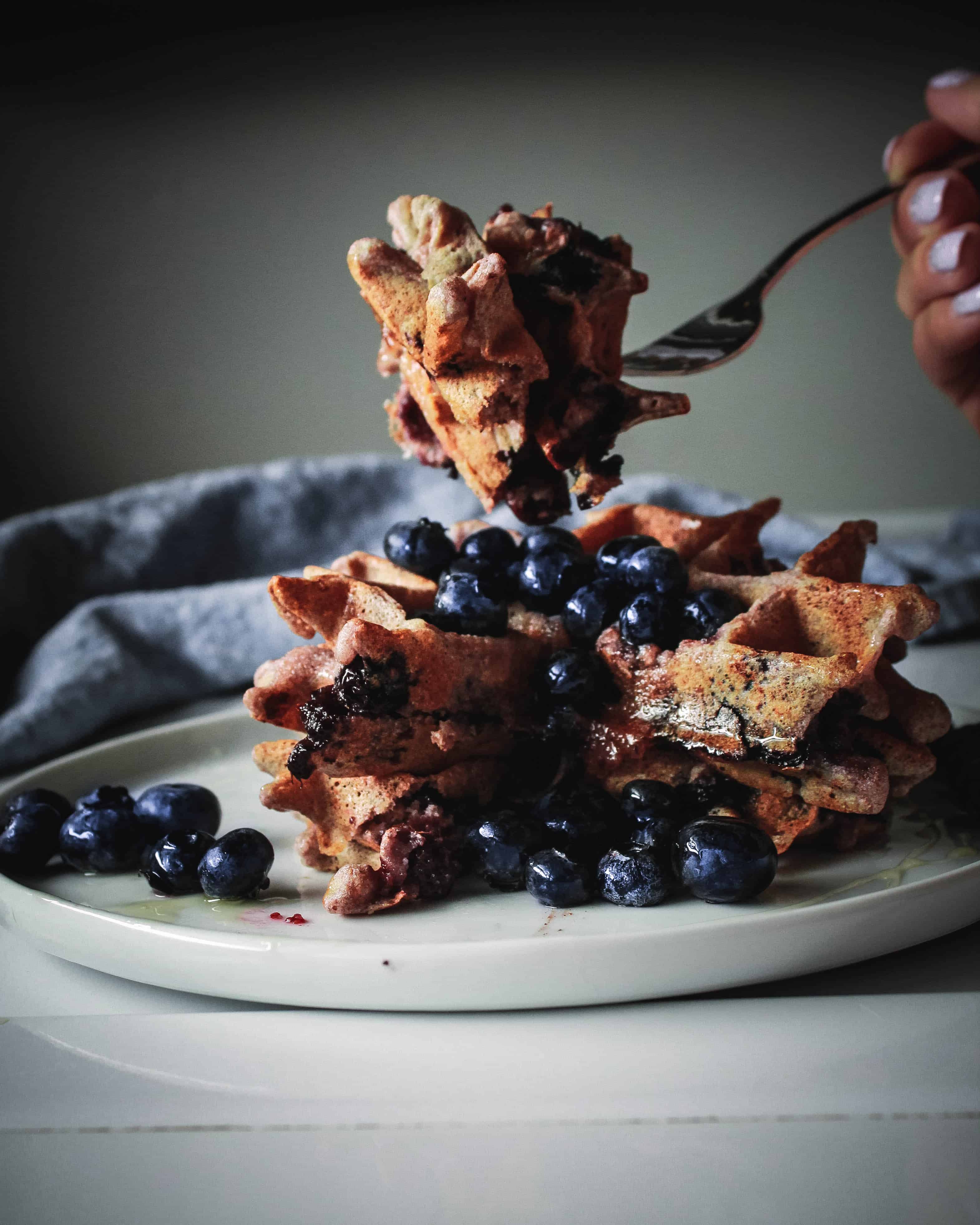 Blueberry Waffles (Vegan and Refined Sugar Free)