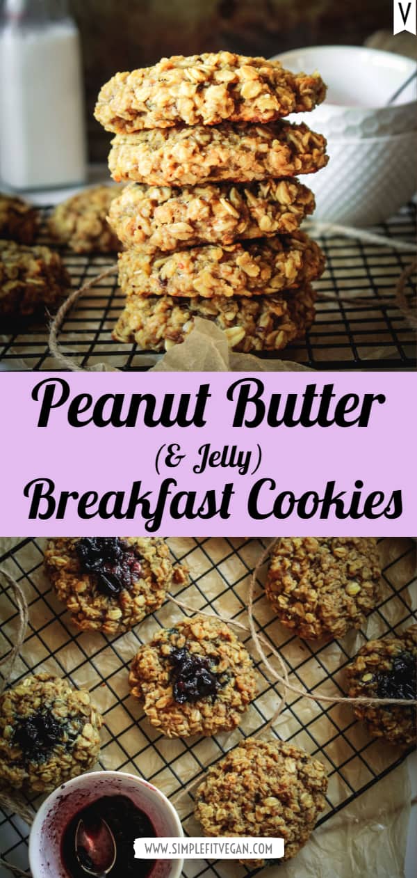 Peanut Butter (& Jelly) Breakfast Cookies