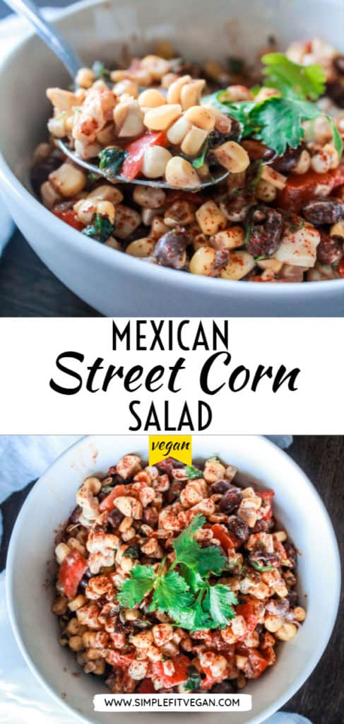Easy Mexican Street Corn Salad recipe with black beans. It’s a perfect summer side dish recipe!