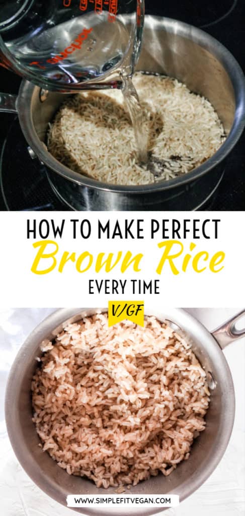 Step-by-step instructions on how to cook brown rice perfectly every time without burning, undercooking, or making it mushy! #brownrice #glutenfree #grain