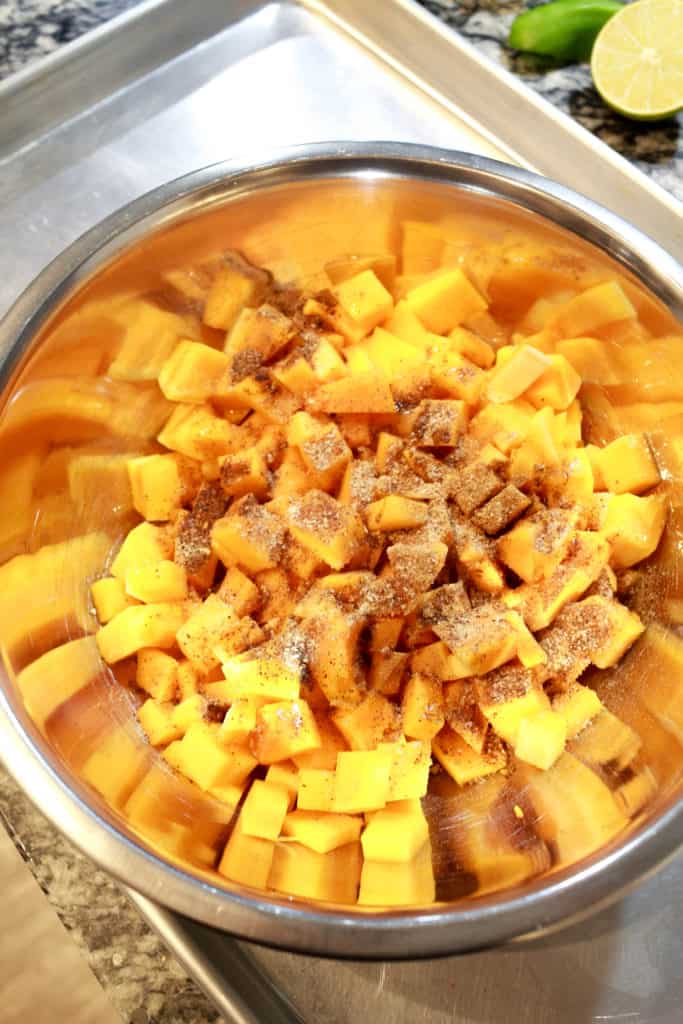 Roasted butternut squash salad full of fall flavors and spices! It makes an easy side dish or dinner!