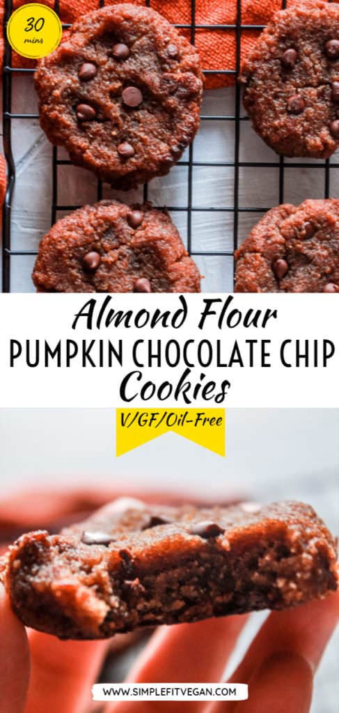 If you love pumpkin spice everything, you will love these gluten-free, oil-free, refined sugar-free cookies! They are tender, soft, and naturally sweet! #pumpkin #cookies #glutenfree