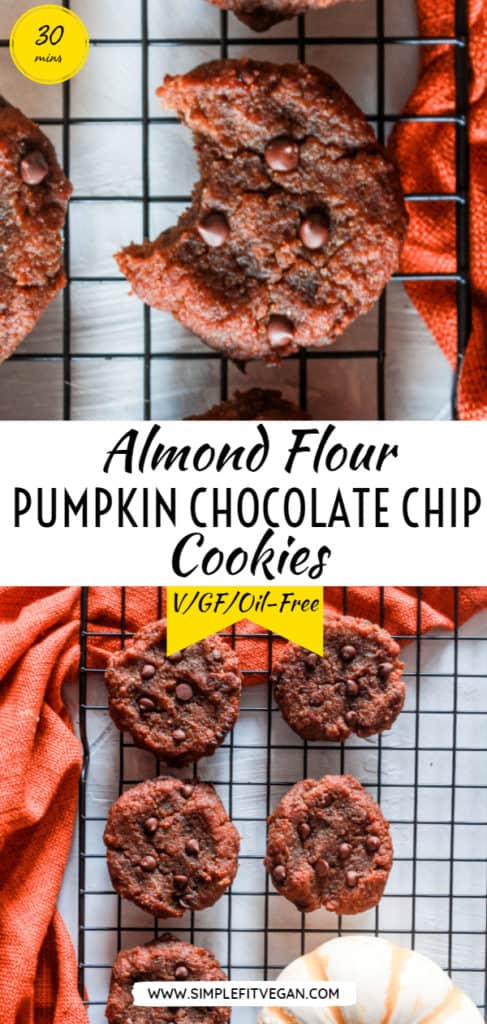 If you love pumpkin spice everything, you will love these gluten-free, oil-free, refined sugar-free cookies! They are tender, soft, and naturally sweet! #pumpkin #cookies #glutenfree