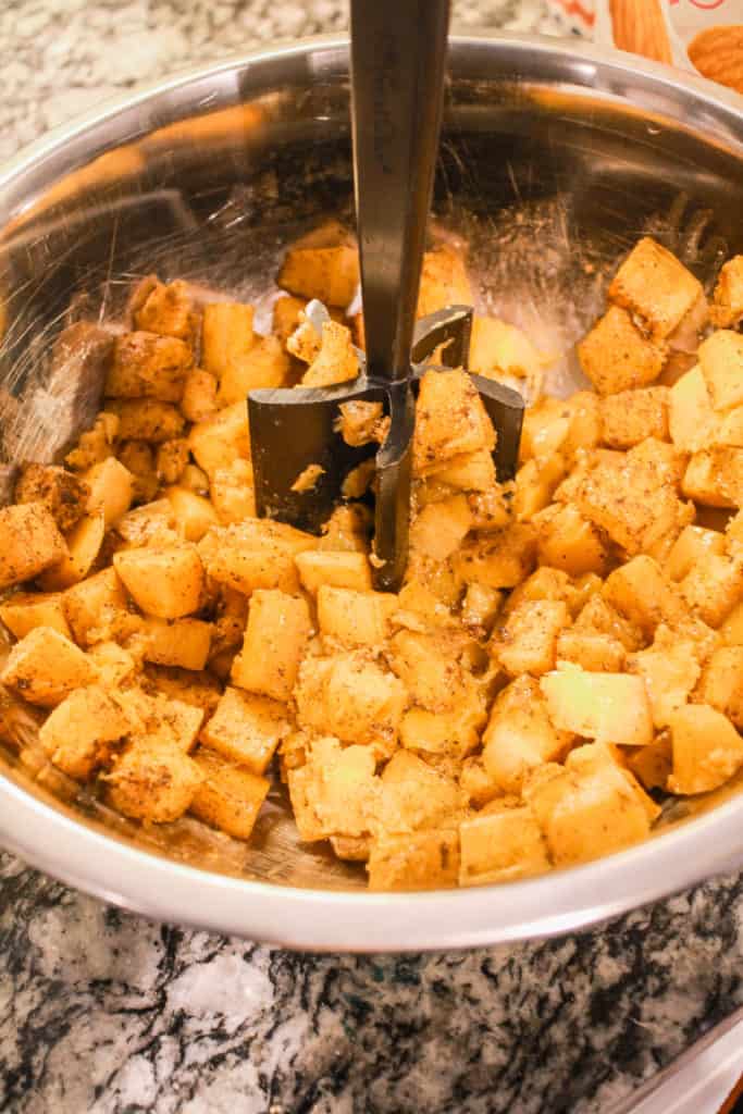 Sweet and creamy roasted butternut squash mash is paired with spicy, crispy tofu crumbles making a high-protein, delicious meal that’s ready in 30 minutes!
