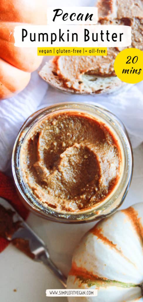 Make this easy Pecan Pumpkin Butter on the stovetop in under 20 minutes! Goes well on a toast, breads, muffins, oatmeal, waffles, and pancakes! #pumpkin #pumpkinbutter #easyrecipe