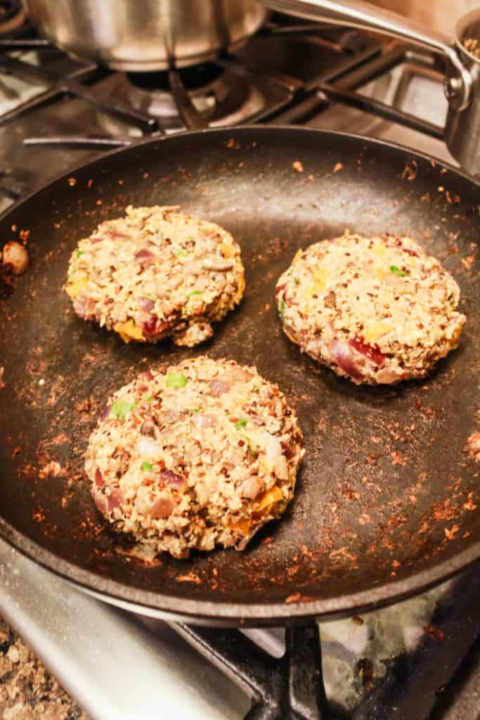 Super delicious, juicy, and healthy burger patties! They freeze well and make excellent meatballs! #veganburger #veganrecipe #veggieburger