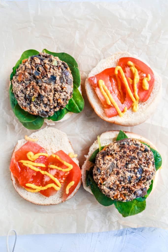 Super delicious, juicy, and healthy burger patties! They freeze well and make excellent meatballs! #veganburger #veganrecipe #veggieburger
