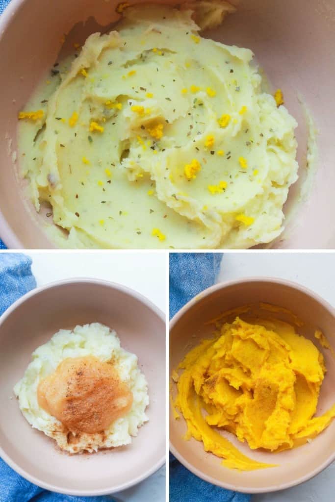 Make your dinner more interesting with these three easy, creamy, and healthy mashed potato recipes! #veganrecipe #dairyfree #mashed potatoes
