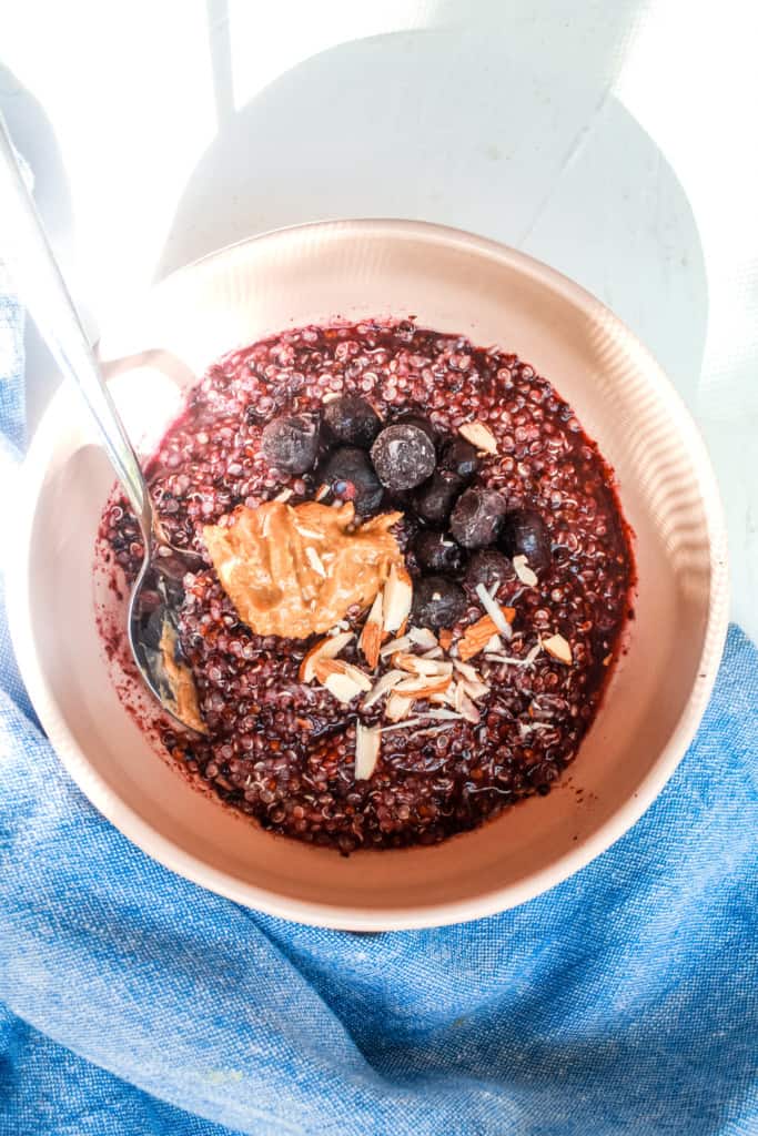 Blueberry Breakfast Quinoa Bowl Simplefitvegan